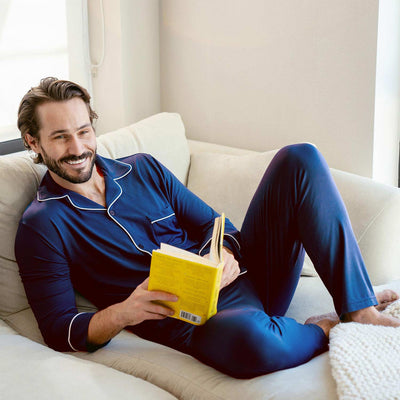 Opulent Long Sleeve Micro Modal Pajama Set for Men - Ejis