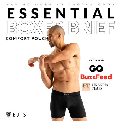 Essential Men's Boxer Briefs with Pouch - Black 9-Pack - Ejis