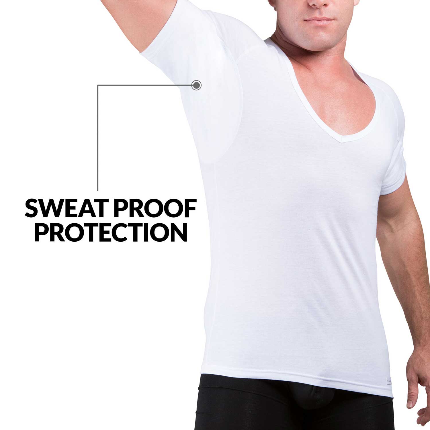 Sweat Proof Undershirt | Deep V Neck | Underarm Cotton - Ejis, inc.