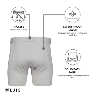 Sweat Proof Men's Boxer Briefs with Fly - Mix 3-Pack (Black, Green, Navy) - Ejis