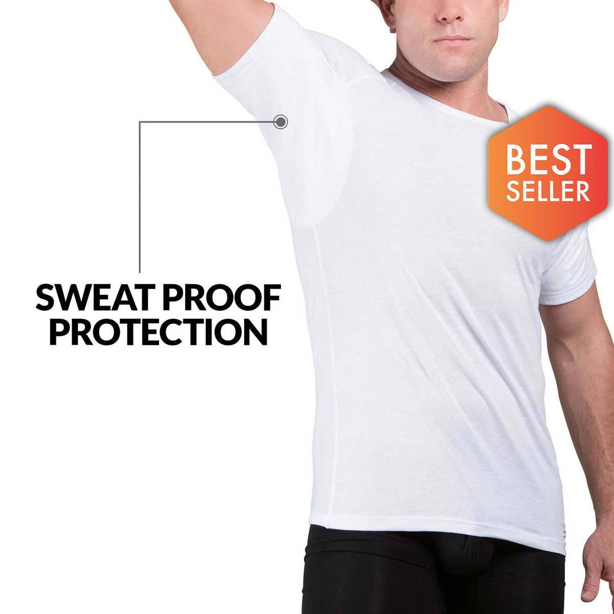 Crew Neck Cotton Sweat Proof Undershirt For Men with Sweat Pads– Ejis