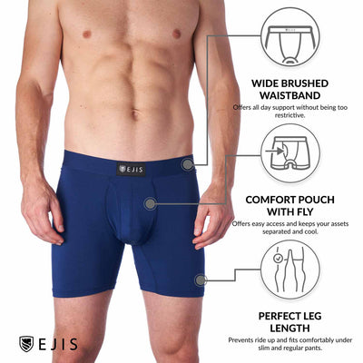 Essential Men's Boxer Briefs with Fly - Navy 3-Pack - Ejis