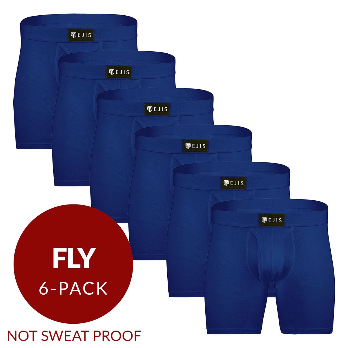 Essential Men's Boxer Briefs with Fly - Navy 6-Pack - Ejis