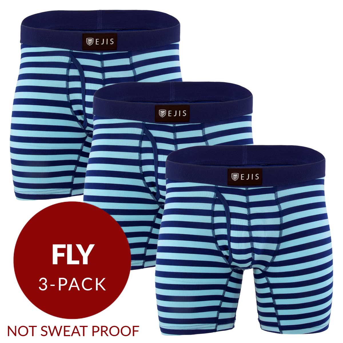 Essential Men's Boxer Briefs with Fly - Stripe 3-Pack - Ejis
