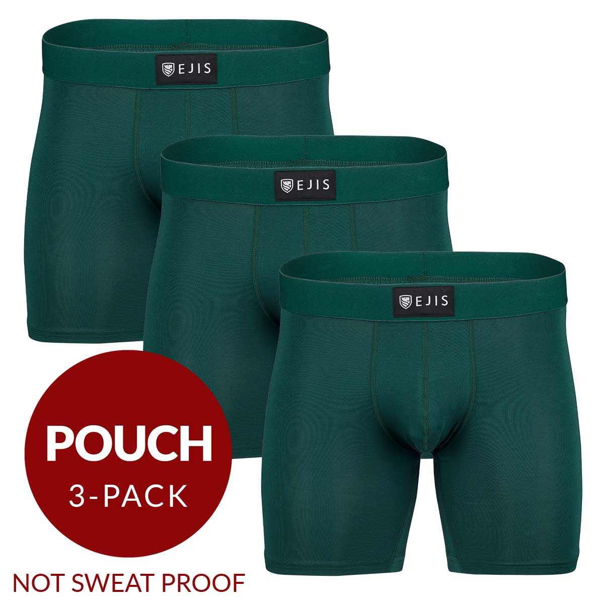Essential Men's Boxer Briefs with Pouch - Green 3-Pack - Ejis