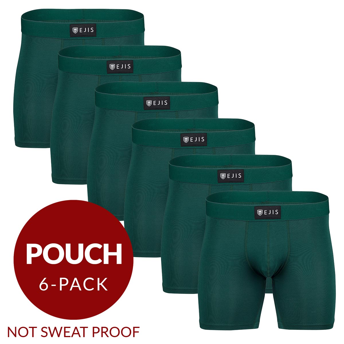 Essential Men's Boxer Briefs with Pouch - Green 6-Pack - Ejis