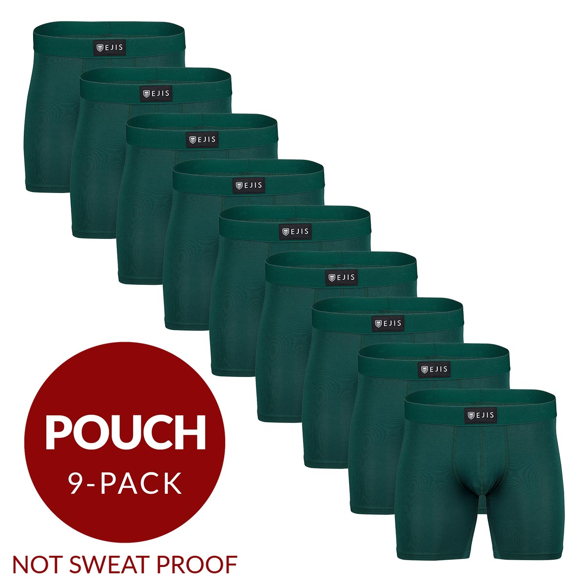 Essential Men's Boxer Briefs with Pouch - Green 9-Pack - Ejis