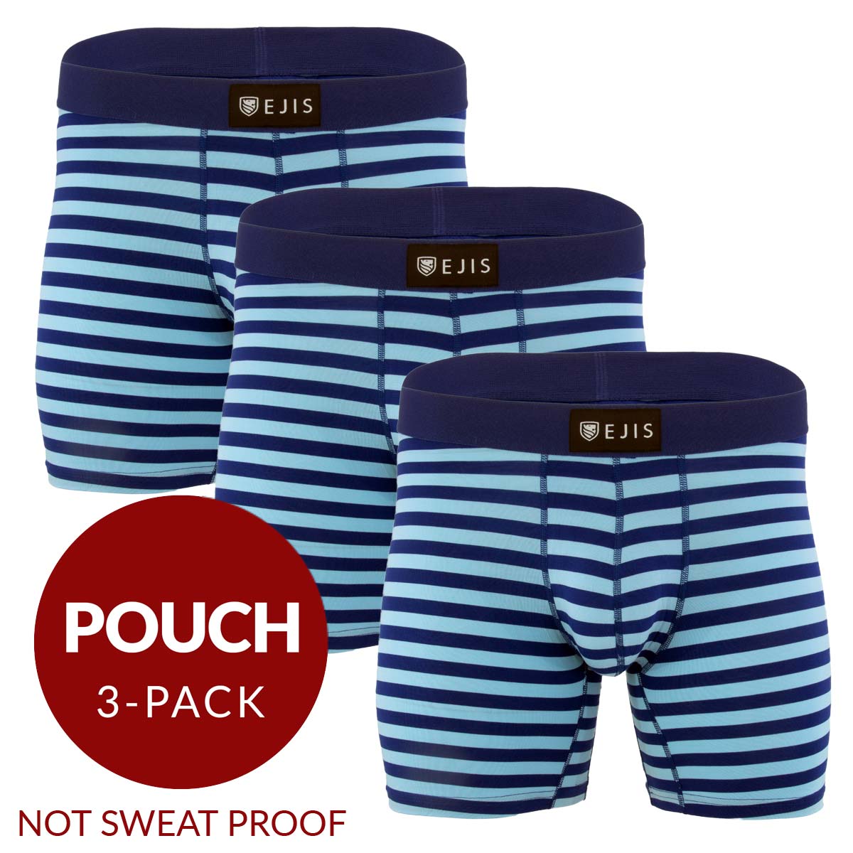 Essential Men's Boxer Briefs with Pouch - Stripe 3-Pack - Ejis
