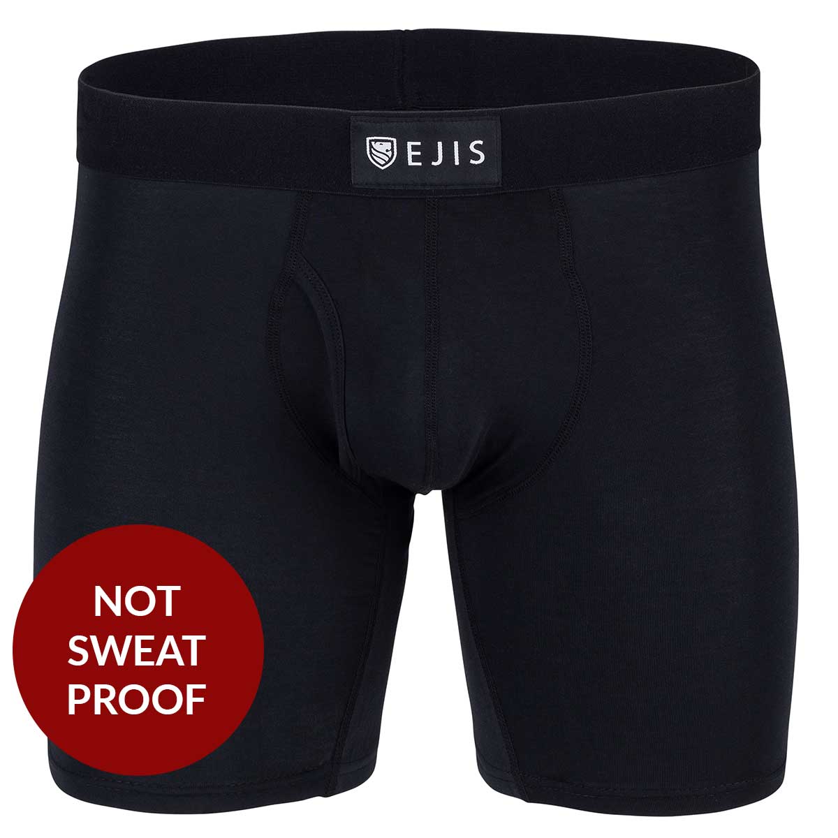 Black Essential Men's Boxer Briefs Underwear with Fly (1 Pack) - Ejis