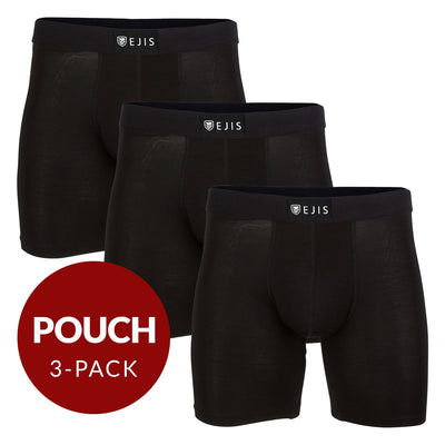 Sweat Proof Men's Boxer Briefs with Pouch - Black 3pk - Ejis