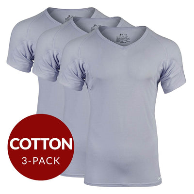V-Neck Cotton Sweat Proof Undershirt For Men - Grey 3-Pack - Ejis