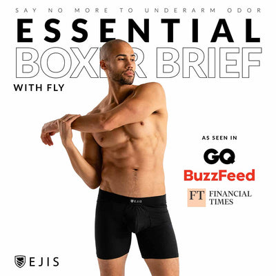 Essential Men's Boxer Briefs Underwear with Fly (1 Pack) - Ejis