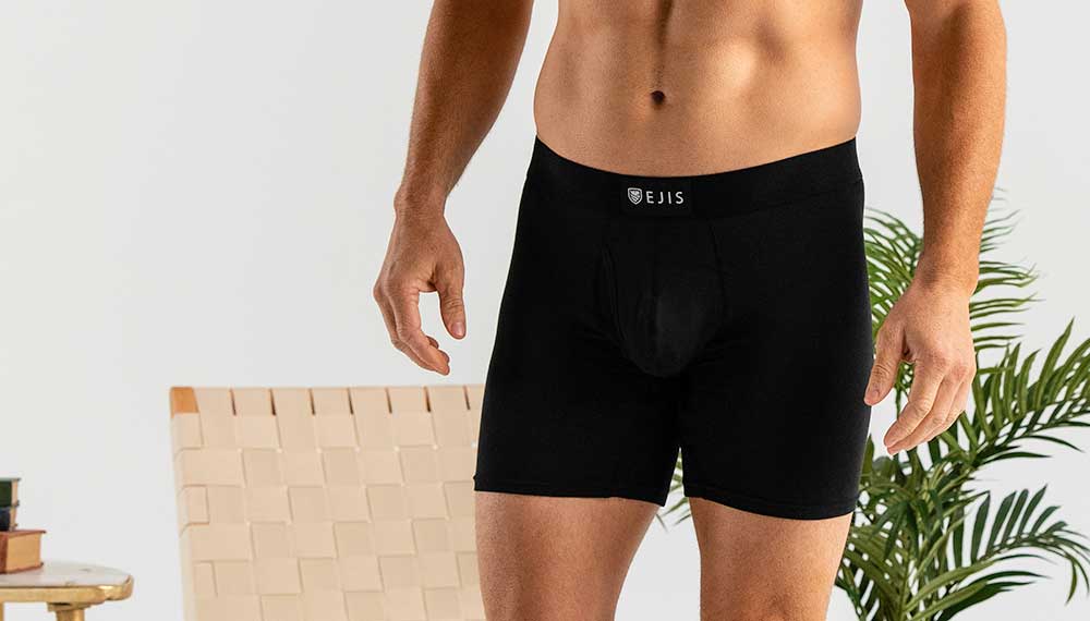The Ejis Sweat Proof Boxer Briefs are an all-natural sweat solution to a  sweaty butt (aka swass)! The sweat proof layer is located in the butt, back  of