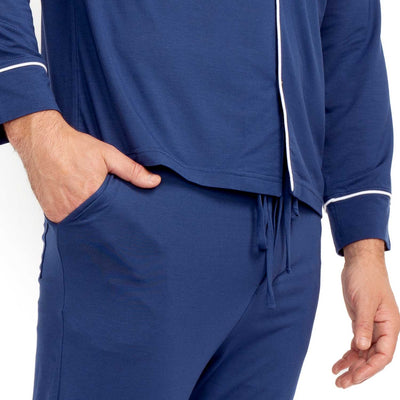 Opulent Long Sleeve Micro Modal Pajama Set for Men - Ejis