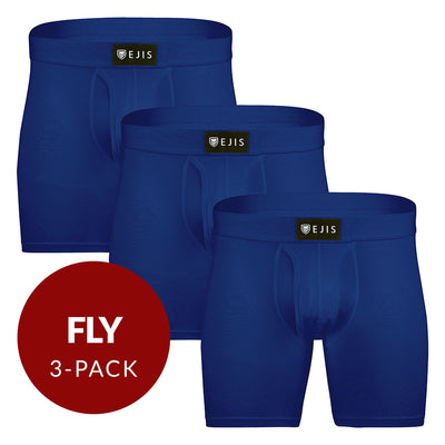 Sweat Proof Men's Boxer Briefs with Fly - Navy 3-Pack - Ejis