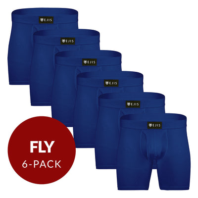 Sweat Proof Men's Boxer Briefs with Fly - Navy 6-Pack - Ejis