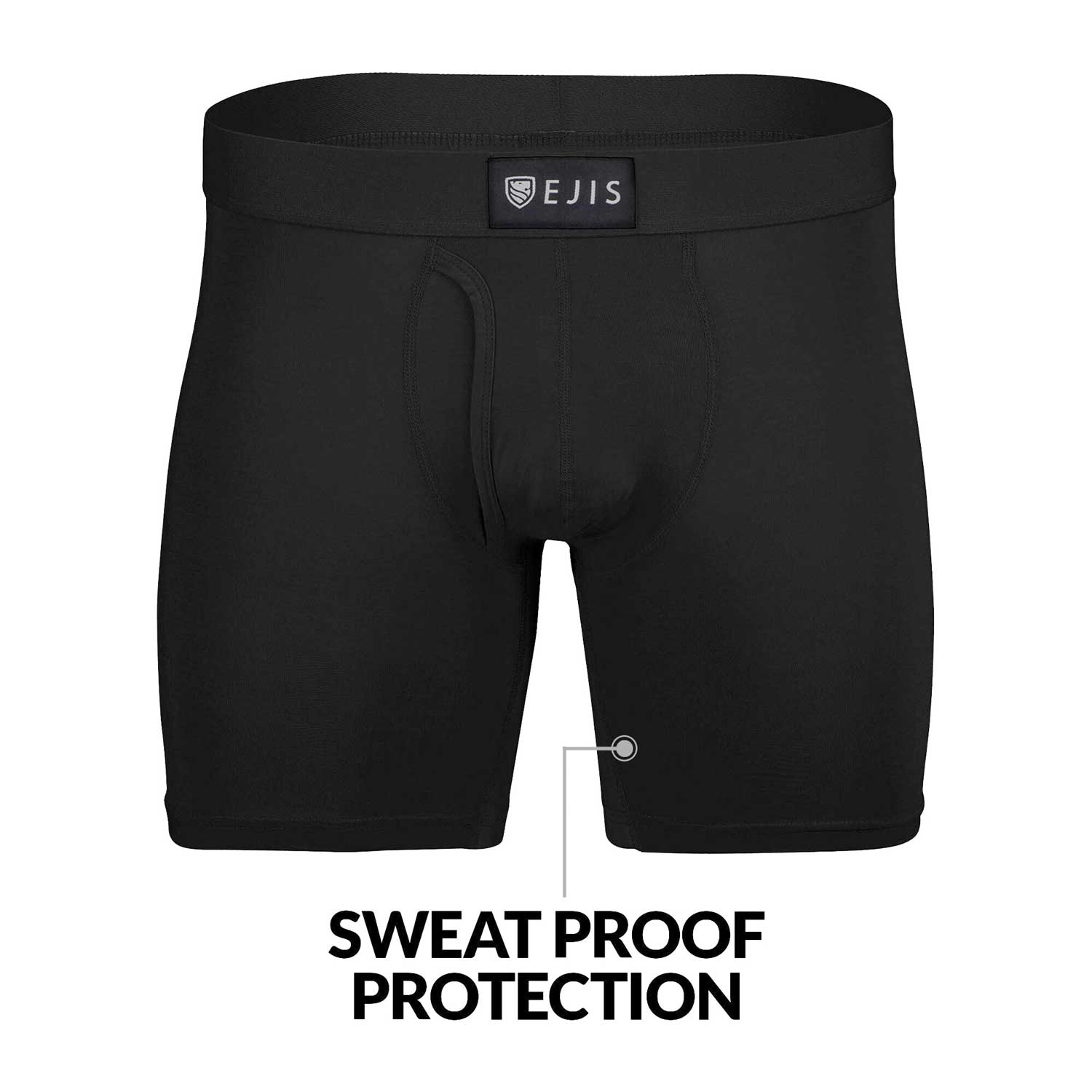 Fly Sweat Proof Mens Boxer Briefs with Sweat Pads and Silver Treated to Fight Odor Ejis