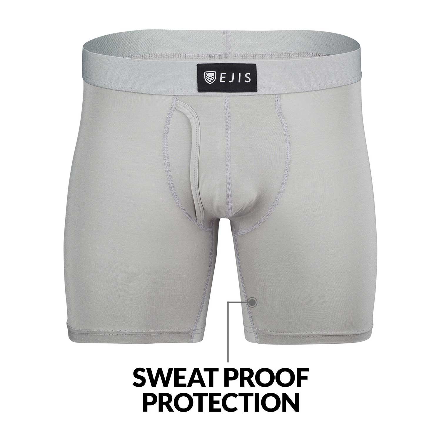 Fly Sweat Proof Mens Boxer Briefs with Sweat Pads and Silver Treated to  Fight Odor– Ejis