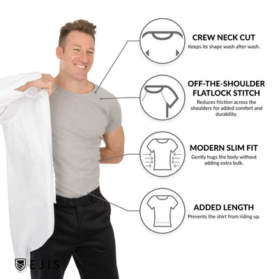 Cotton Crew Neck Sweat Proof Undershirt - Ejis