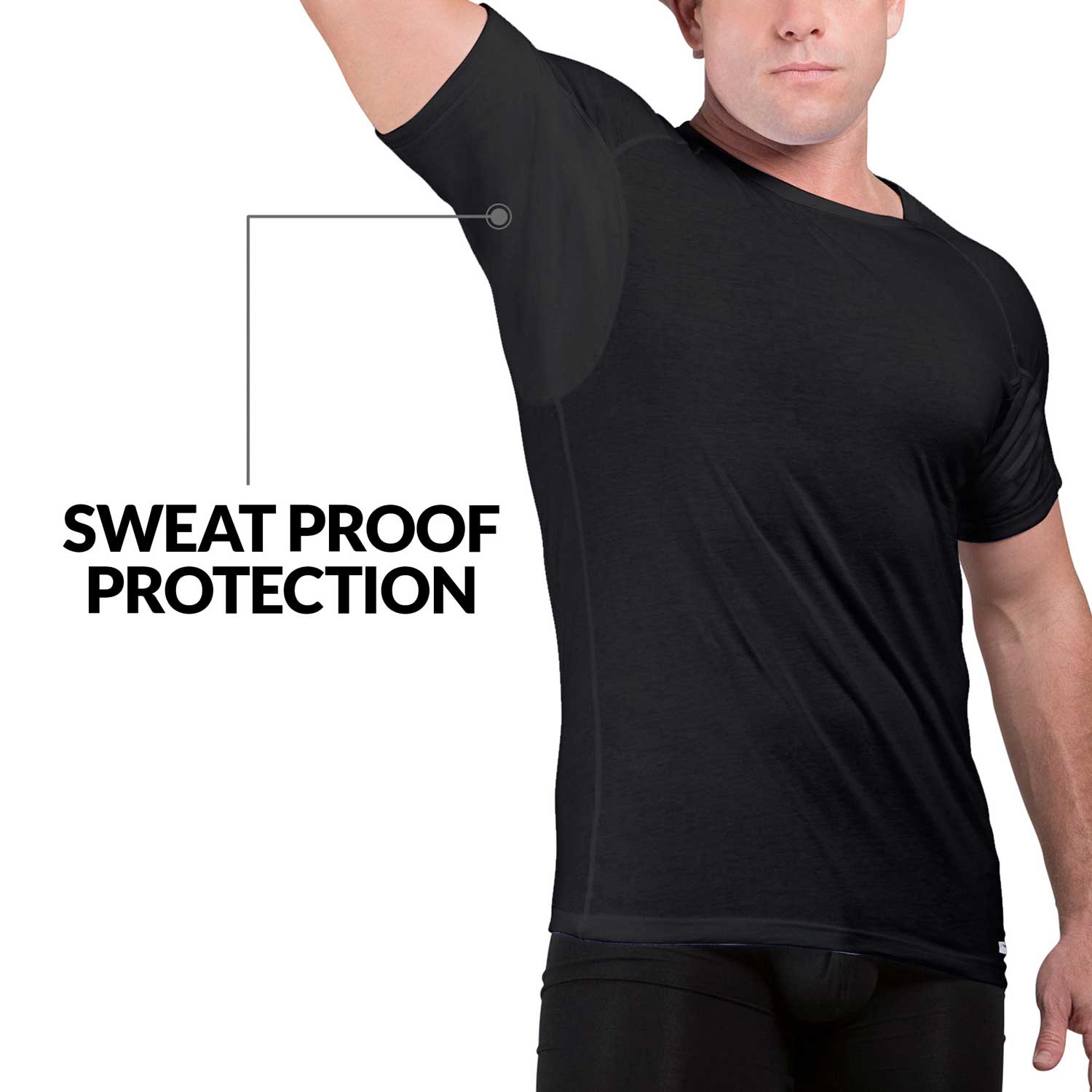 sweat proof dress shirts Crew Neck Cotton Sweat Proof Undershirt For Men XL / White