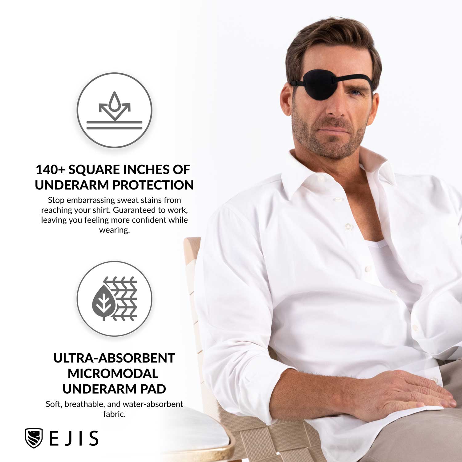 Sweat Stains Sweat Proof Shirts Mens Deep V Cotton Sweat Proof Undershirt  For Men With Sweat Pads– Ejis