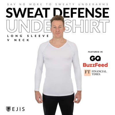 Long Sleeve Micro Modal V-Neck Sweat Proof Undershirt - Ejis