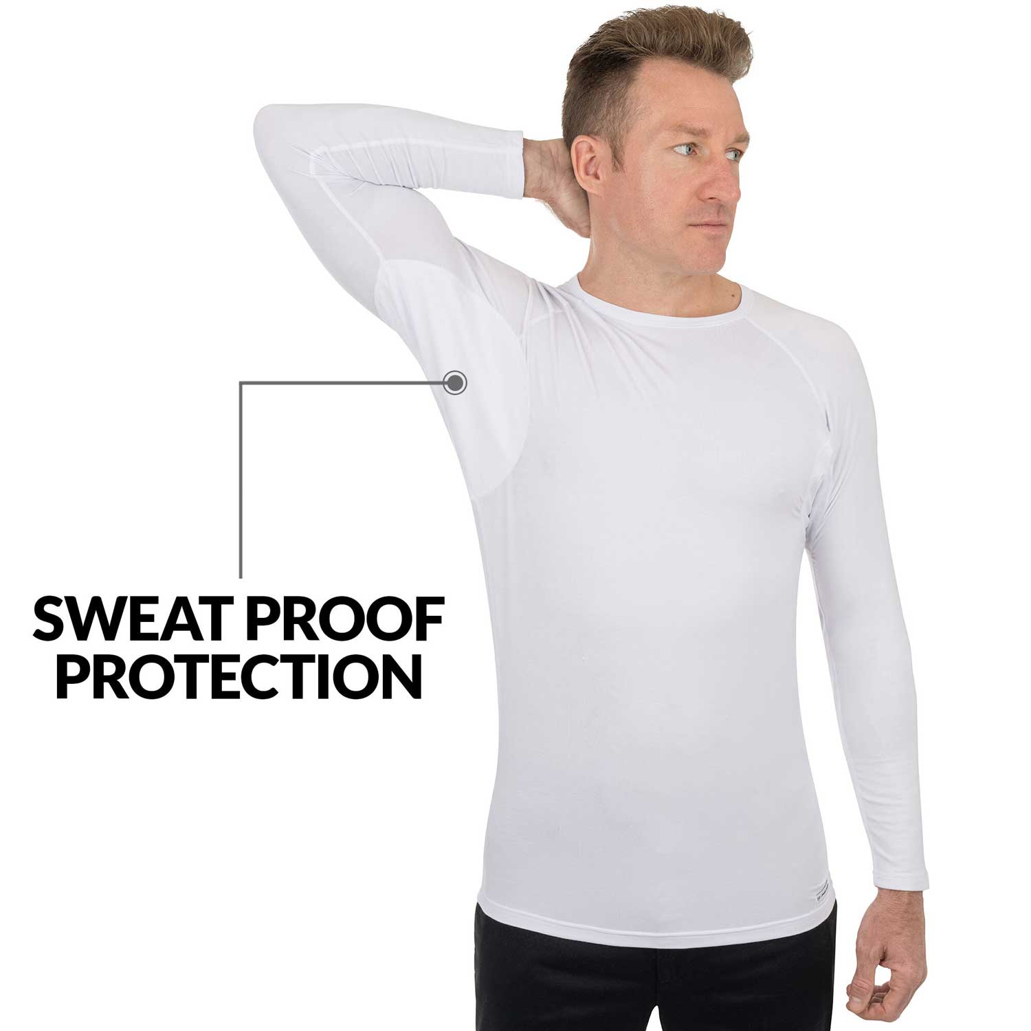 Long sleeve Sweat Proof Undershirt | Crew Neck | Underarm  Micro Modal - Ejis, inc.