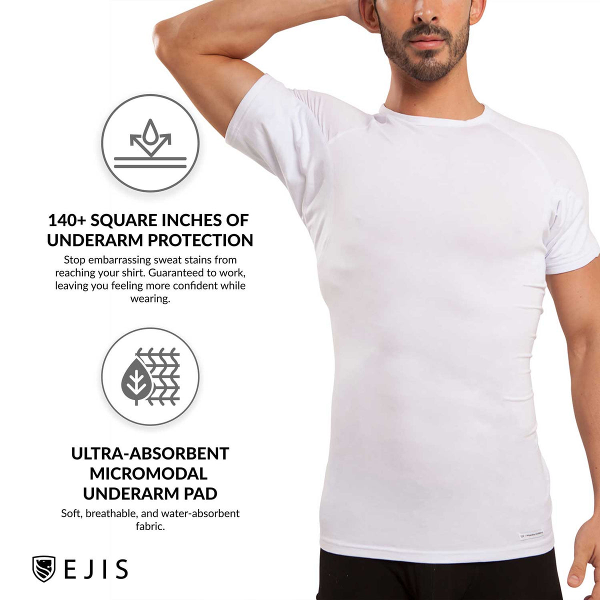 Micro Modal Crew Neck Sweat Proof Undershirt - Ejis