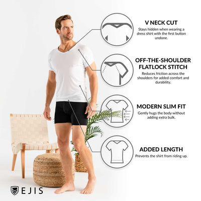 Micro Modal V-Neck Sweat Proof Undershirt - Ejis