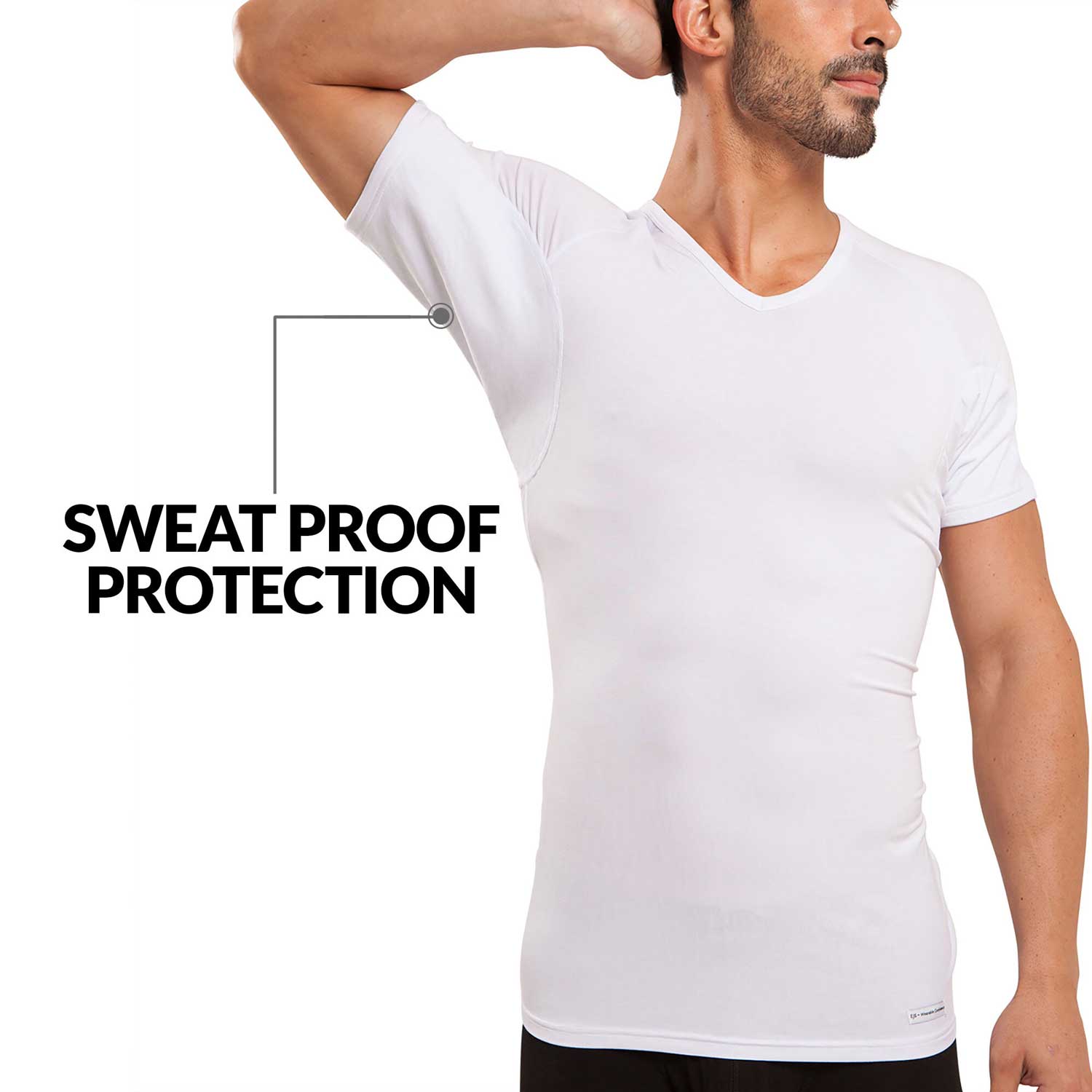 V-Neck Micro Modal Sweat Proof Undershirt For Men with Integrated Sweat  Pads and Silver Treated to Fight Odor– Ejis