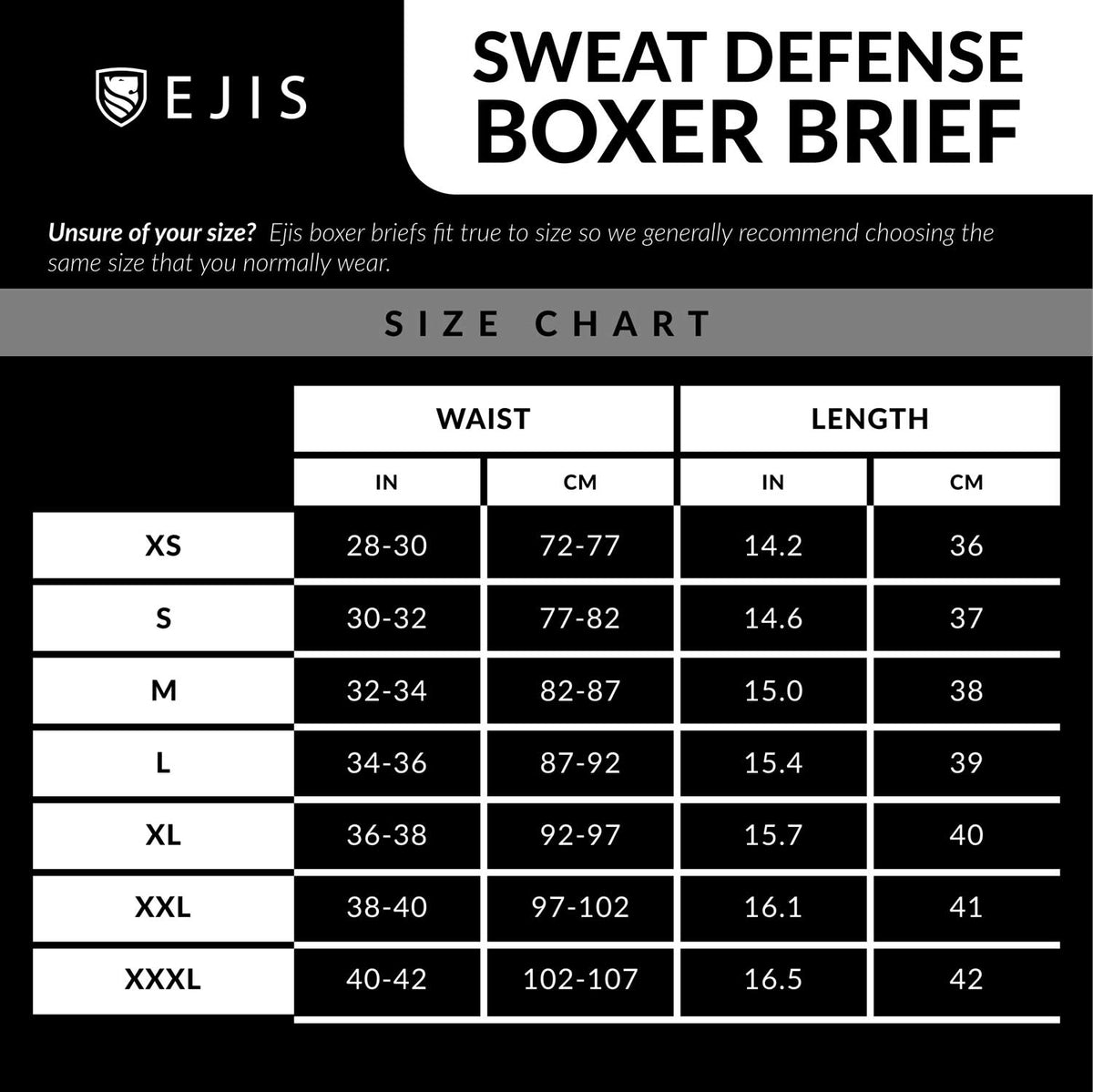 Sweat Proof Boxer Briefs with Comfort Pouch - Ejis