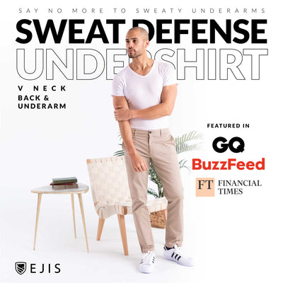 Micro Modal V-Neck Back & Underarm Sweat Proof Undershirt - Ejis