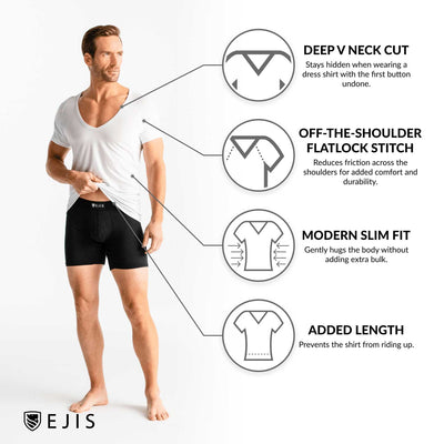 Micro Modal Deep-V Sweat Proof Undershirt - Ejis