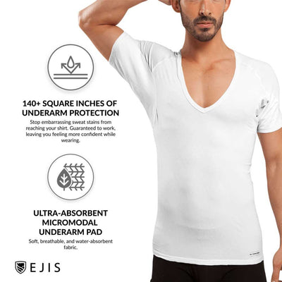 Micro Modal Deep-V Sweat Proof Undershirt - Ejis